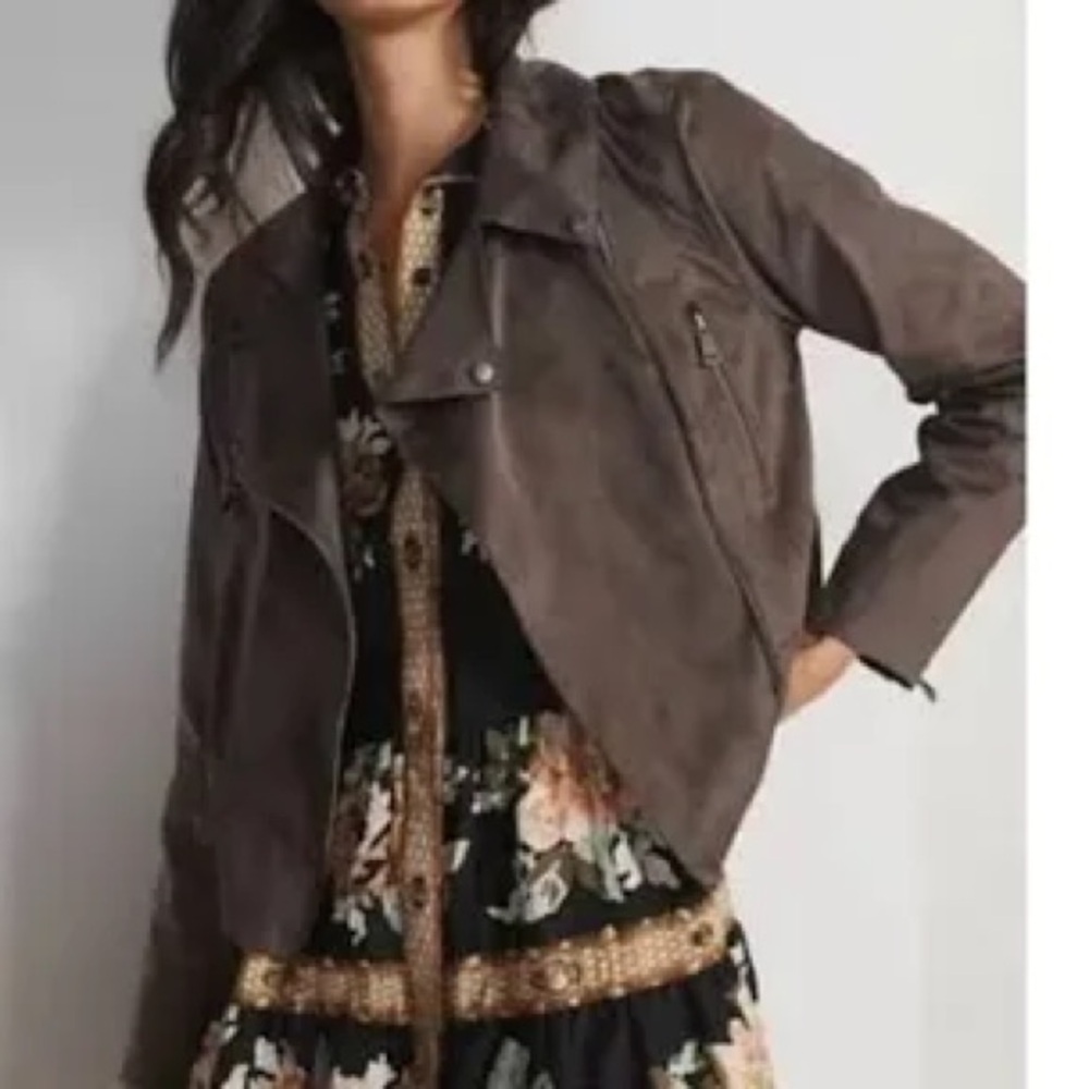 Anthropologie Hutch faux suede moto